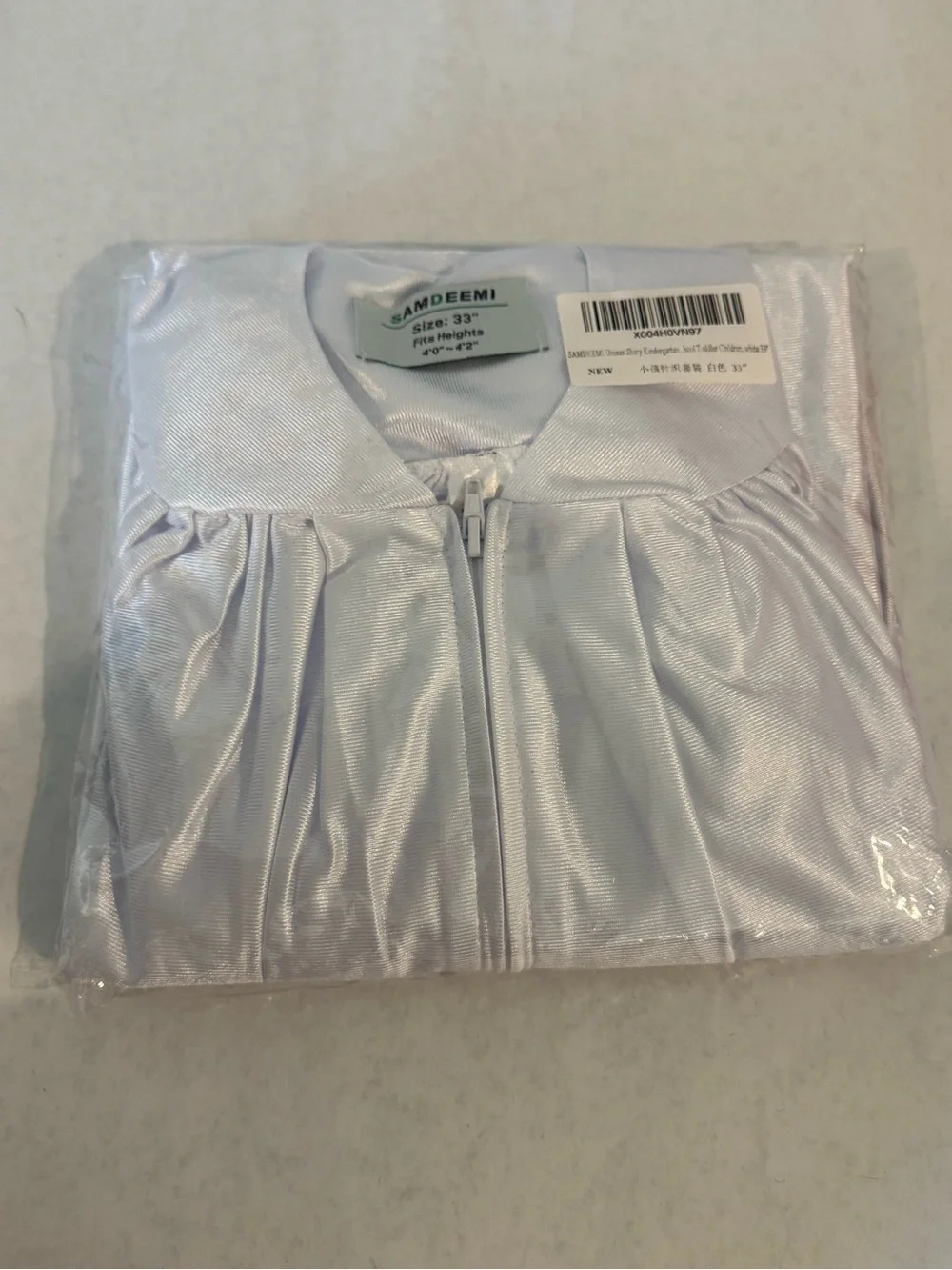 Kid’s White Graduation Gown, 33”, New in Package